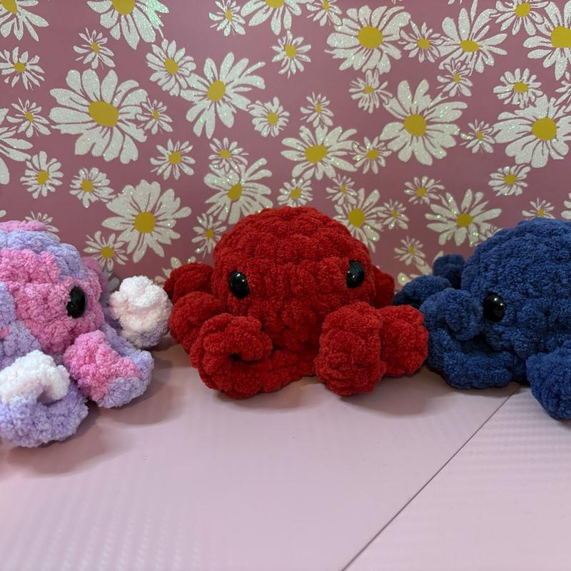 Homemade Crochet Octopus Friend Plush Toy for Stress Relief and Home Decor