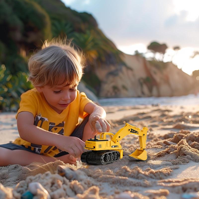 360 Degree Rotating Excavator Toy, Construction Vehicle Toy with Movable Joints, Indoor & Outdoor Beach Toy, Construction Engineering Vehicle Toy