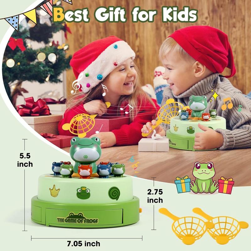 Frog Pop Out Catch Toys for Ages 3-13, Musical Rotate Bounce Catch Board Game Interactive Kids Toys, 3 Years Old Boys Girls Toy Gifts