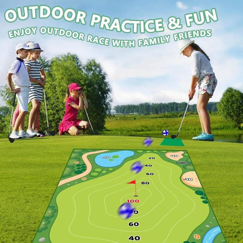 Battle Golf Game Chipping Mat - 37pcs Sticky Golf Pro Games Practice Mats Indoor Outdoor Games for Adults Family Kids Battle Golf Royale Game Play Equipment Stick Chip Golf Set Backyard Game(60×40in)