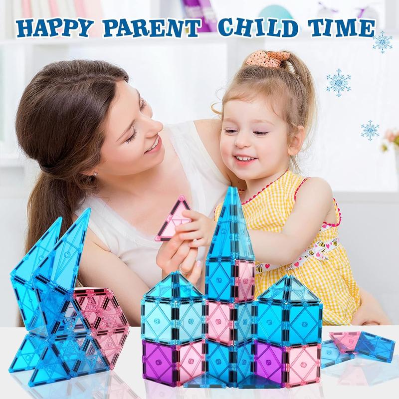 Magnetic Tiles 3D Kids Toys for Girl Age 4-7 Educational Magnetic Building Blocks Girl Toys Age 6-8 Princess Castle Pretend Play Toys 32 PCS