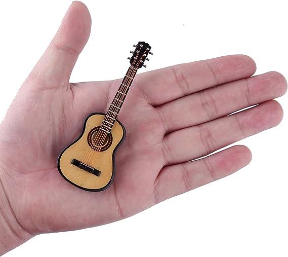 Wooden Miniature Guitar with Stand (1 pc)