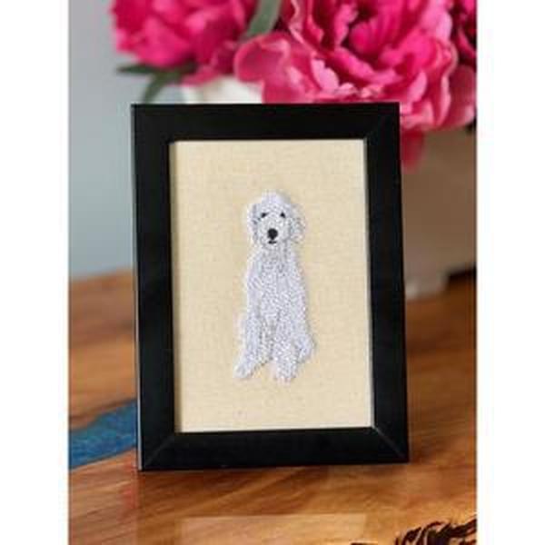 Poodle Doodle Machine Embroidered and Framed!  Other Breeds and Designs Available!