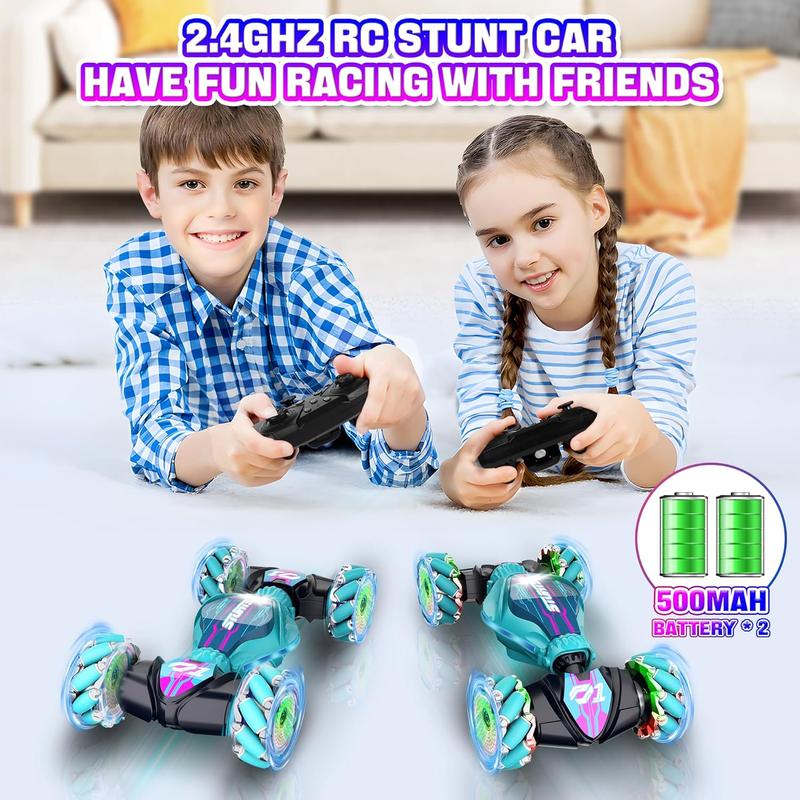 Gesture RC Cars, 2.4GHz Gesture Sensor Remote Control Cars, 4WD Double Sided Stunt RC Twist Car with Light Music rc stunt