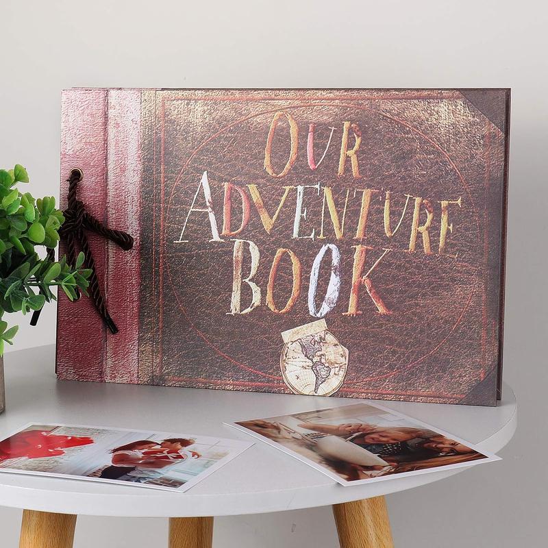 RECUTMS Our Adventure Book Scrapbook Pixar Up Handmade DIY Family Scrapbook Photo Album Expandable 11.6x7.5 Inches 80 Pages with Photo Album Storage Box DIY Accessories Kit Mothers Day Gifts