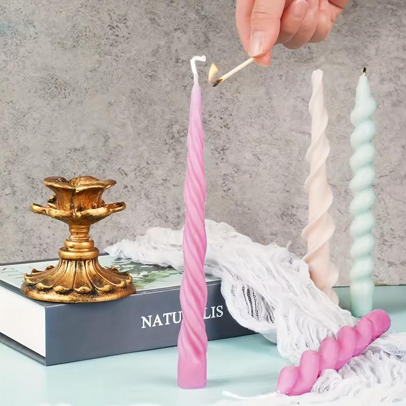 Long Rod Silicone Spiral Candle Mold - Create Unique Cylindrical DIY Candles with Easy Release - Perfect for Homemade Candle Making and Crafting