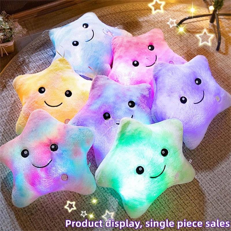 Luminous Star Shaped Plush Toy, 1 Count Cute Plushie Toy, Creative Colorful Night Light Plush Toy, Birthday Gift for Boys & Girls