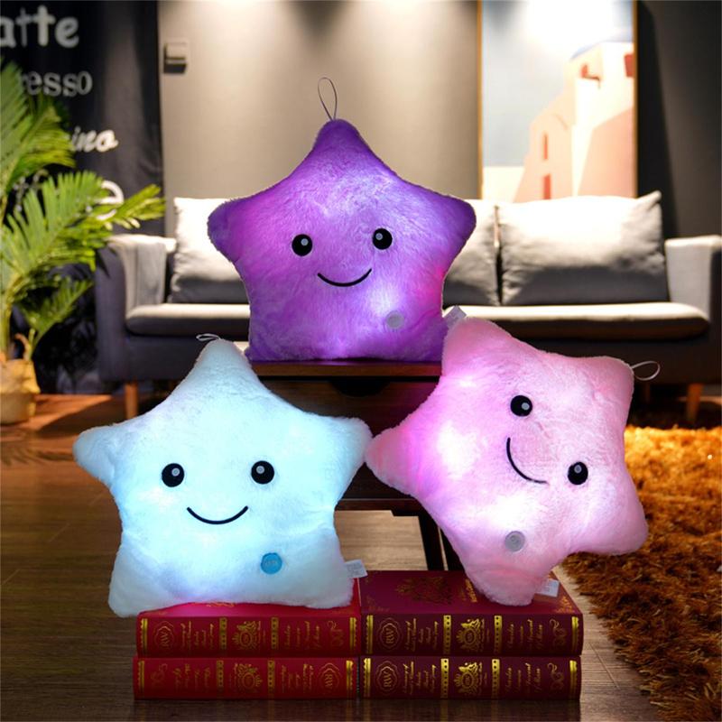 Luminous Star Shaped Plush Toy, 1 Count Cute Plushie Toy, Creative Colorful Night Light Plush Toy, Birthday Gift for Boys & Girls