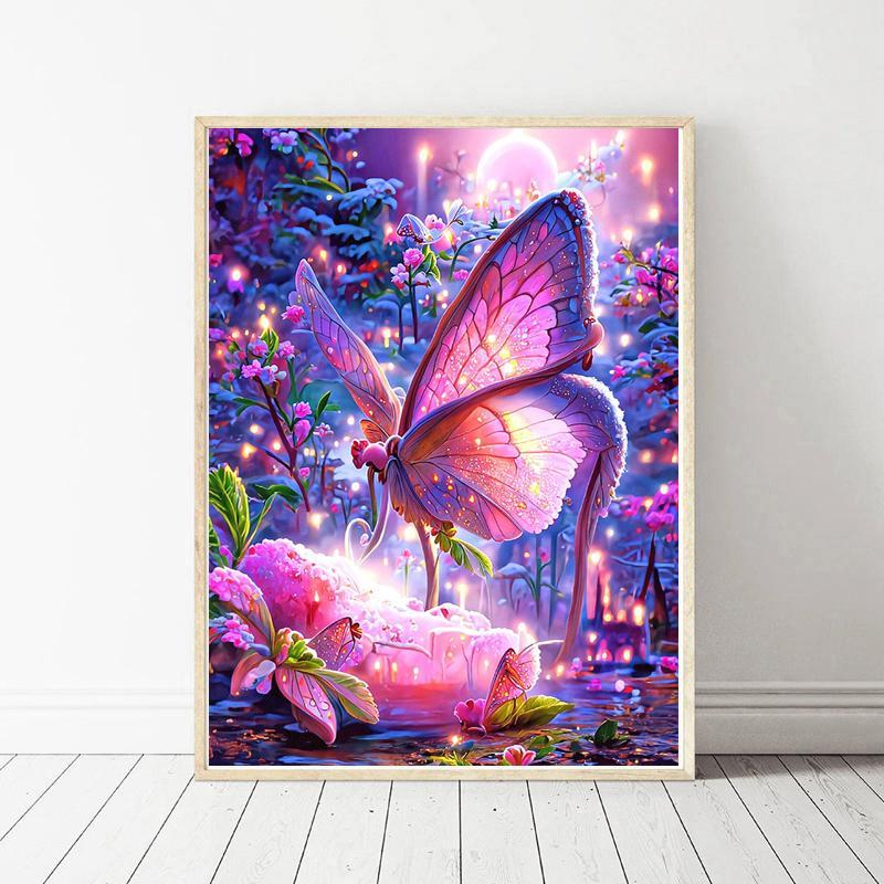 Dream Butterfly Pattern DIY Diamond Art Decorative Painting Kit without Frame, 1 Set DIY Diamond Arts Colorful Painting, Handmade Craft Gift, Wall Art Decoration for Home Living Room Bedroom