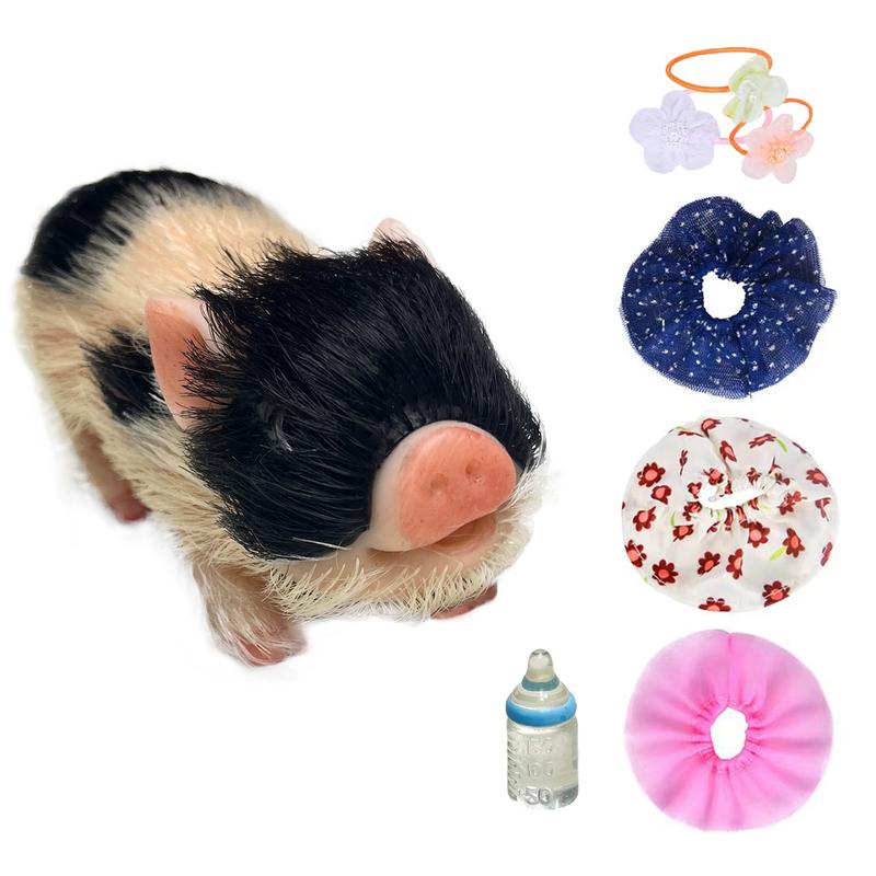 Reborn Piggy Dolls, 5 Inch Full Silicone Soft Lifelike Mini Dolls Mini Realistic Newborn Cute Realistic Animals Pig Toy Gifts for Happy