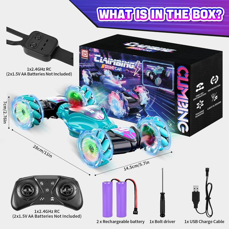 Gesture RC Cars, 2.4GHz Gesture Sensor Remote Control Cars, 4WD Double Sided Stunt RC Twist Car with Light Music rc stunt