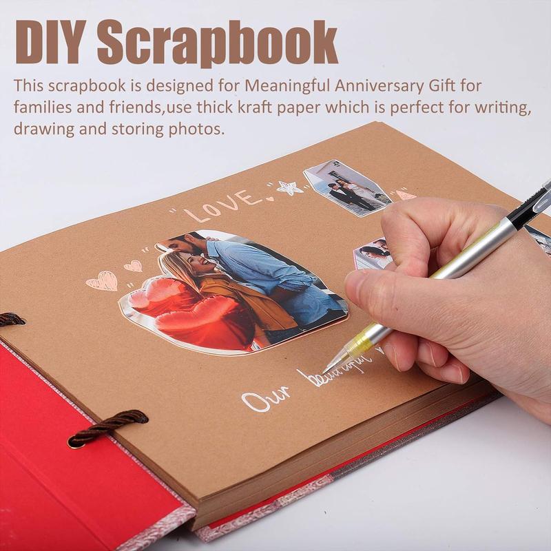 RECUTMS Our Adventure Book Scrapbook Pixar Up Handmade DIY Family Scrapbook Photo Album Expandable 11.6x7.5 Inches 80 Pages with Photo Album Storage Box DIY Accessories Kit Mothers Day Gifts