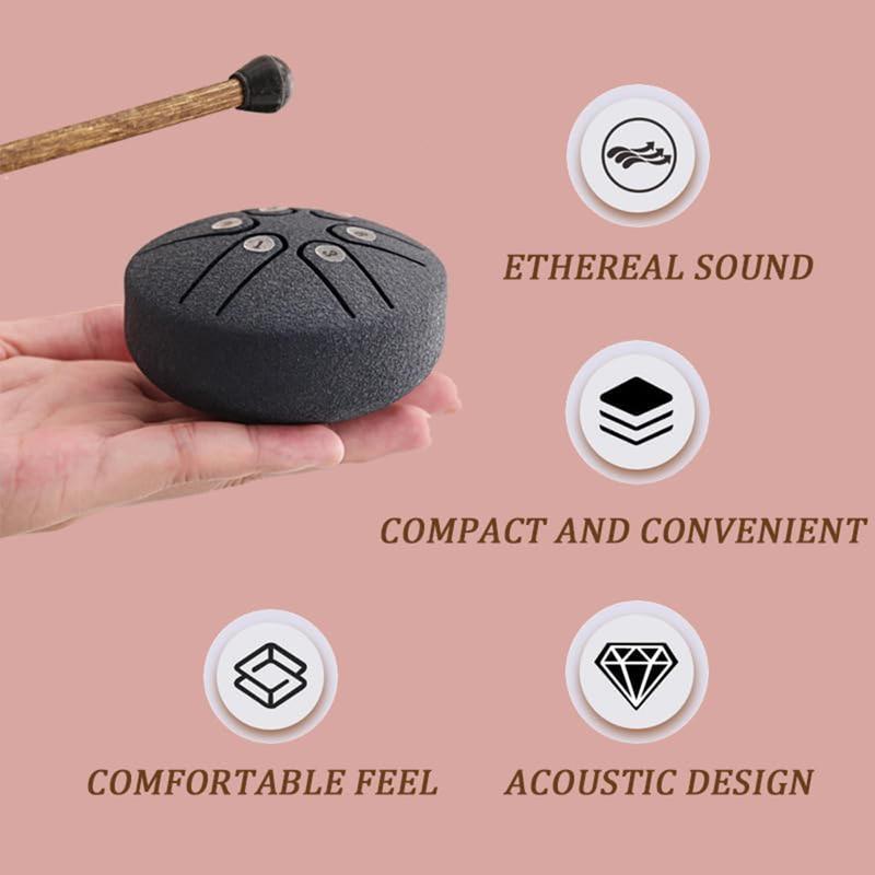 6-note Steel Hand Drum, Musical Instrument for Camping, Meditation Or Yoga, Musical Instrument