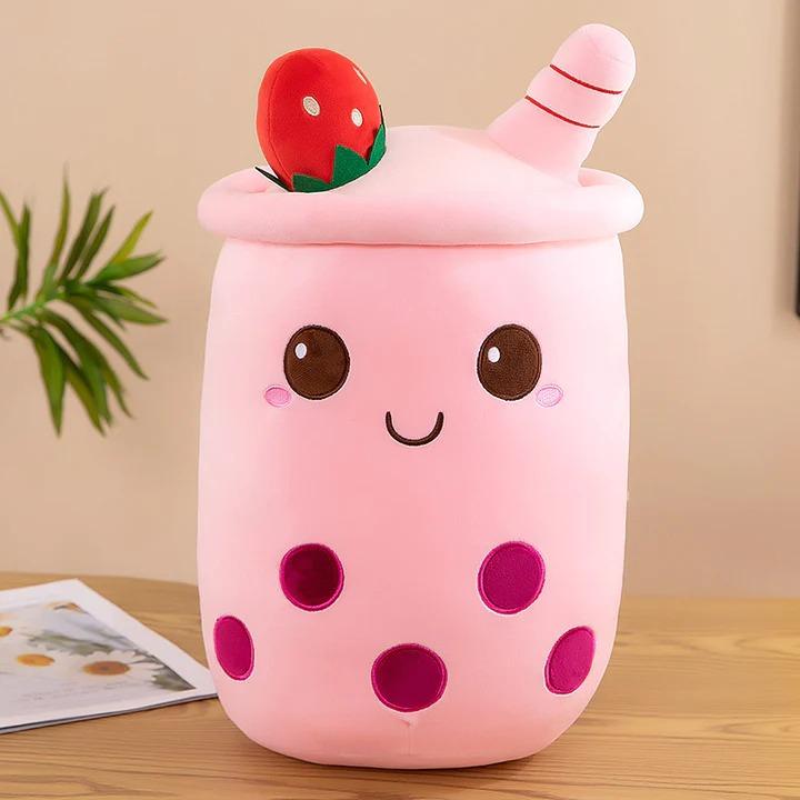 Cute Boba Tea Plush Stuffed Bubble Tea Plushie Cartoon Soft Ice-Cream Milk Tea Cup Home Hugging Gift for Kids