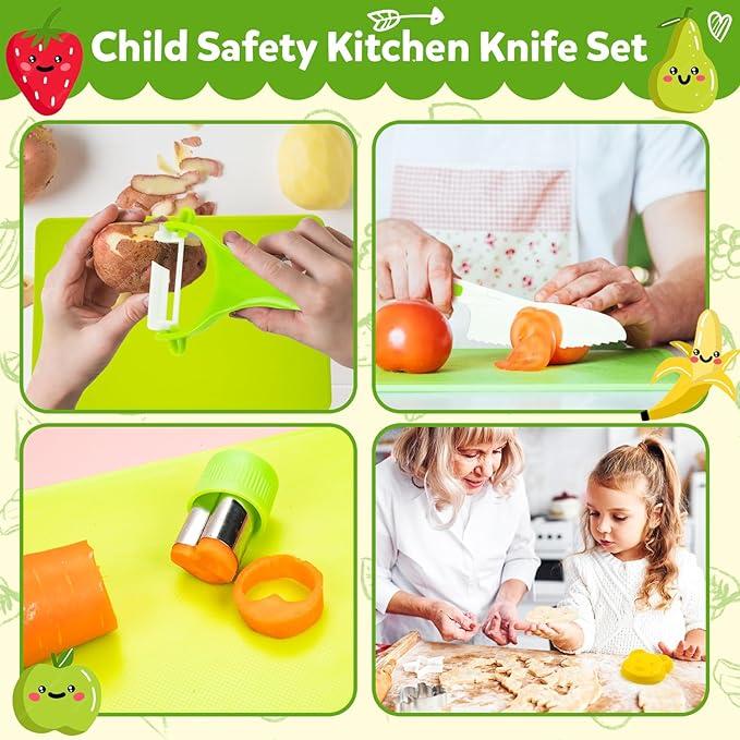 Real Children's Cooking Toy Set: 13 17 28 Montessori Kitchen Tools For 2 3 4 5 6 7 8 9 10 Year Old Boy Girl Birthday, Christmas Birthday Gift, Family Games