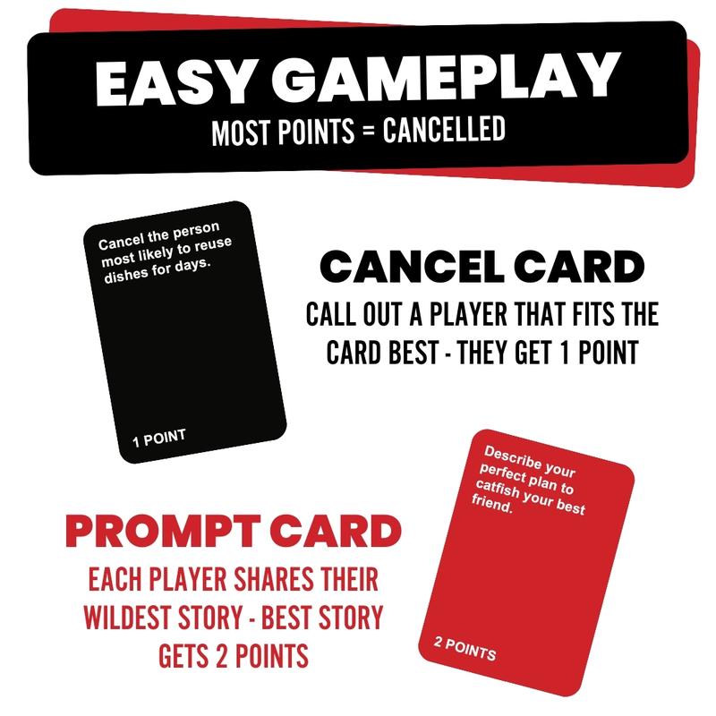 Cancelled Card Game By Do or Drink Party Game