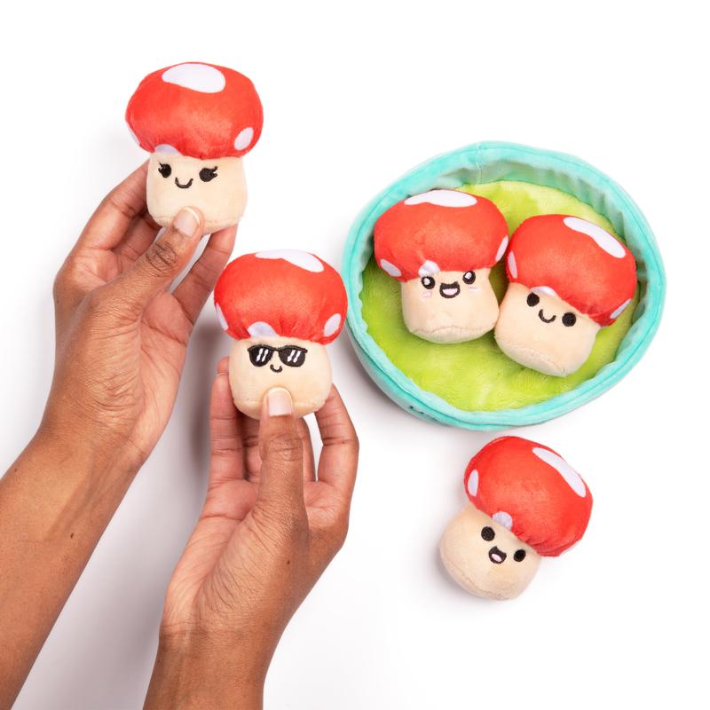 Emotional Support Plush Mushrooms with Unique Expressions