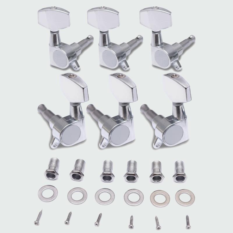 Guitar String Tuning Pegs Tuners Machine Heads Tuning Keys 3L 3R Chrome guitar tuner