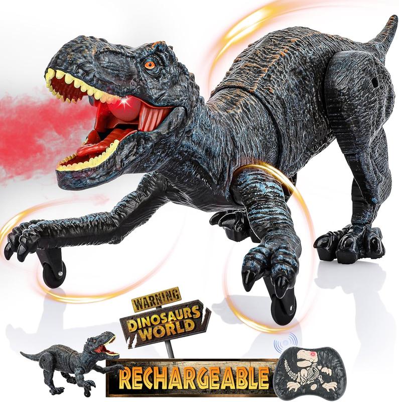 Remote Control Dinosaurs Toys for Kids 3-5 5-7 T-Rex Dinosaurs from Dinosaurs World, Electric Robot Walking Dinosaur with Light& Roaring Sound, Toys for Christmas