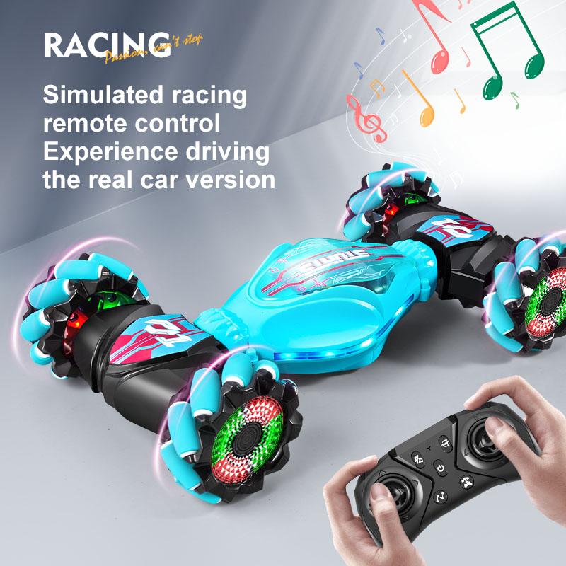 Gesture RC Cars, 2.4GHz Gesture Sensor Remote Control Cars, 4WD Double Sided Stunt RC Twist Car with Light Music rc stunt