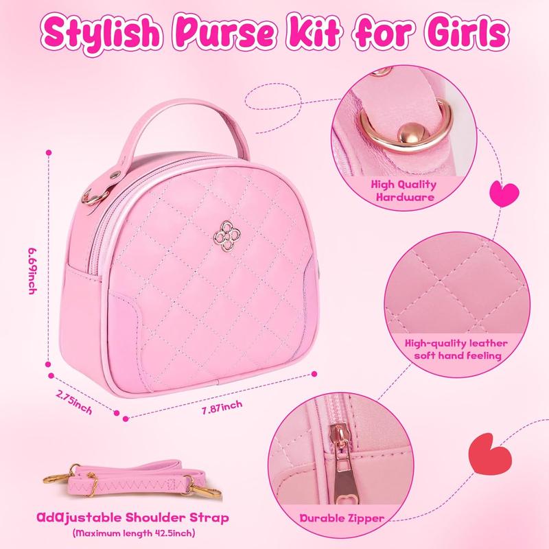 Christmas gift Toddler Play Purse for Little Girls, Girls Purse for 3 4 5 6 7 8 Year Old, Princess Gifts Play Purse Set with Handbag Phone Pretend Toy Kit, Birthday Christmas New-Year Gift Toys for Girls Age 3+