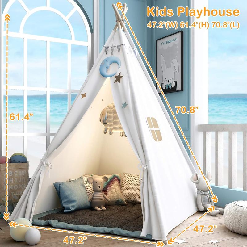 Kids Teepee Play Tent with Carry Case - Foldable Indoor & Outdoor Playhouse for Toddlers Perfect Gift for Girls & Boys