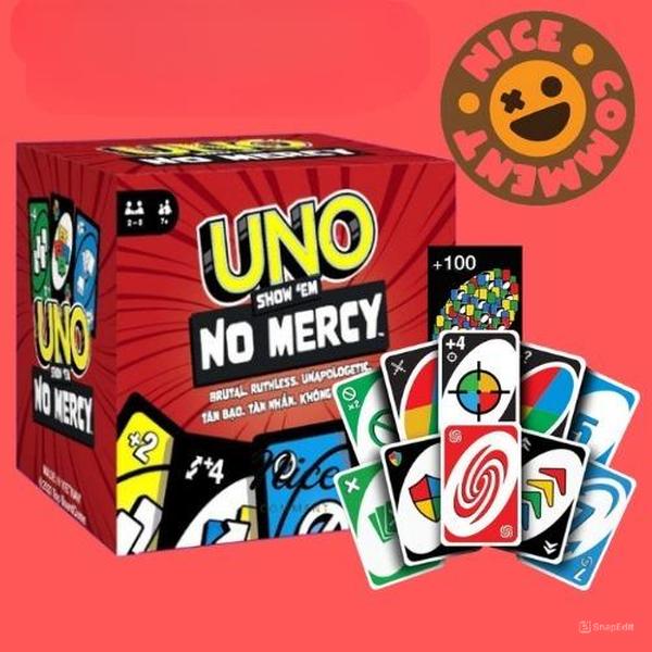 UNO SHOW EM NO MERCY Card Game with Additional Cards and Intense Gameplay (210 Cards)