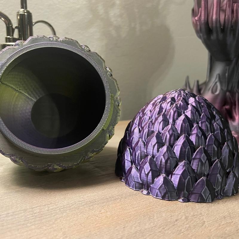 3D Printed Dragon Scale Egg EMPTY (No Dragon) Container figurine.