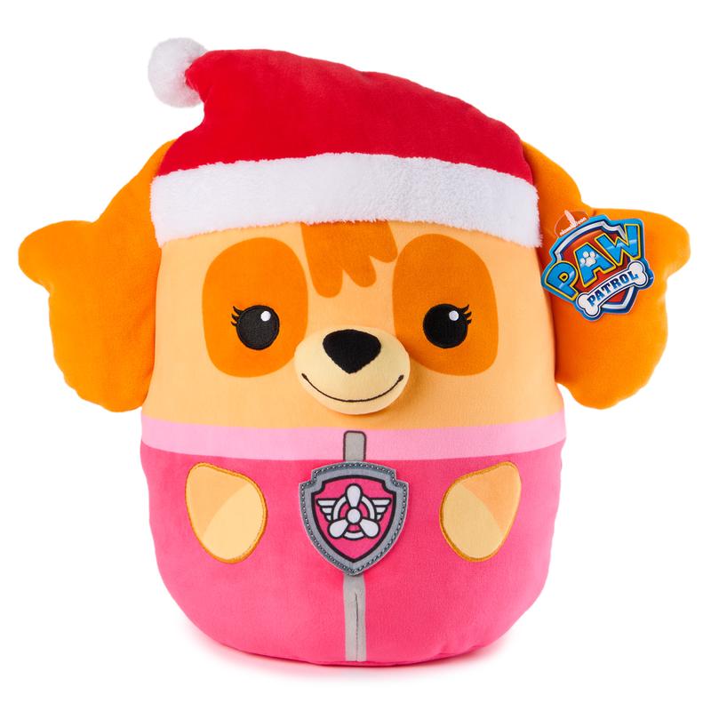 PAW Patrol Winter Holiday Skye Squish Plush, Official Toy from the Hit Cartoon, Special Edition Squishy Stuffed Animal for Ages 1 and Up, 12”