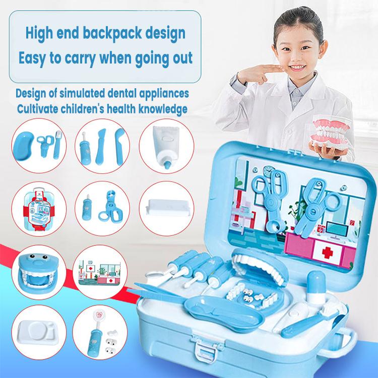 Dentist play suitcase, play house toys, parent-child games, enhance children's oral protection awareness, children's play house props, suitable for 3+4+5+6+ children