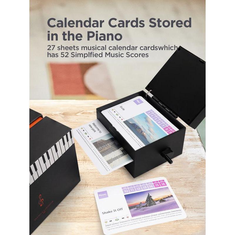 Piano Calendar 2025,Desk Calendar,Rechargeable Mini Piano With 52 Music Scores in 27 Cards,Christmas Gift,Creative Gift,Birthday Gifts,Gift for Family and Friends