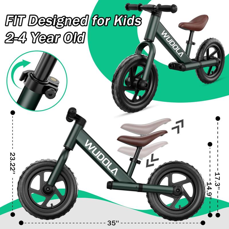 Wudola Balance Bike for Toddlers 2-4, Adjustable Seat, Puncture-Proof Tires, Perfect Birthday & Christmas Gift for Boys & Girls