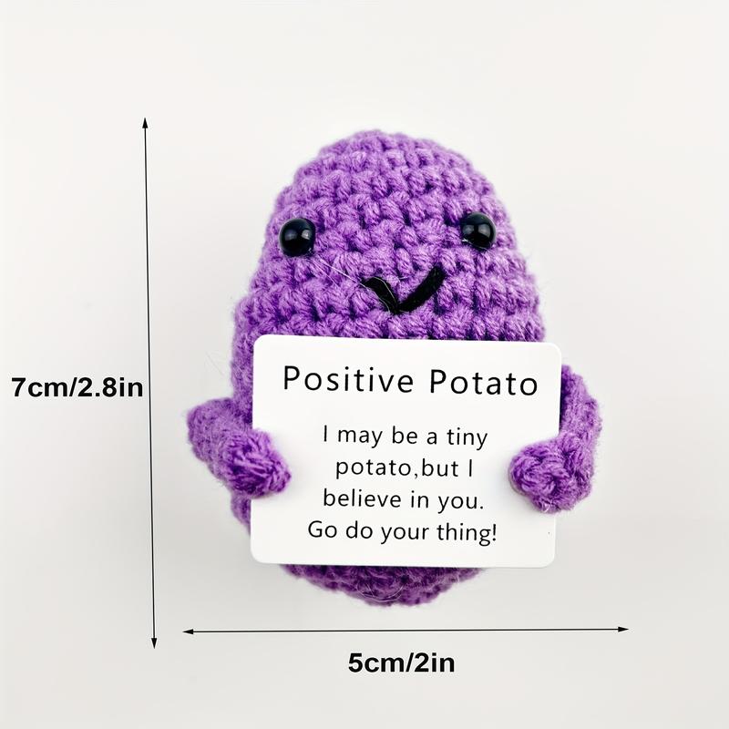 Handmade Emotional Support Ornament - Funny Positive Knitting Doll Gift for Car, Home, or Office