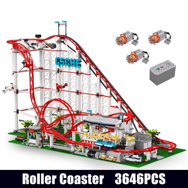 TOYSLINE-Technical Roller Coaster Building Block The Motorized Roller Coaster Model Set 11014 Compatible Brick Toys Christmas Gifts for Kids and Adults