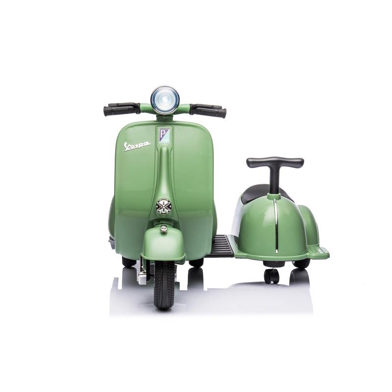 6V LICENSED Vespa Scooter Motorcycle with Side Car for kids, Green