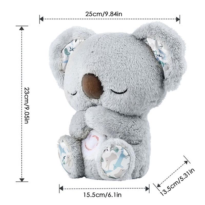 Calming Sleep - Anxiety Relief Otter Soft Stuff Koala Toy - Music Light & Breathing Stuffed Toy For Better Sleep