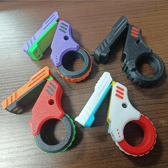 Fidget Slider 3D Printed Fidget Toy Gadget Novelty Toy Toys Stress Relief Relax EDC Gyro Finger Toy Ring Fingertip Textured Spinner Flip ASMR ADHD