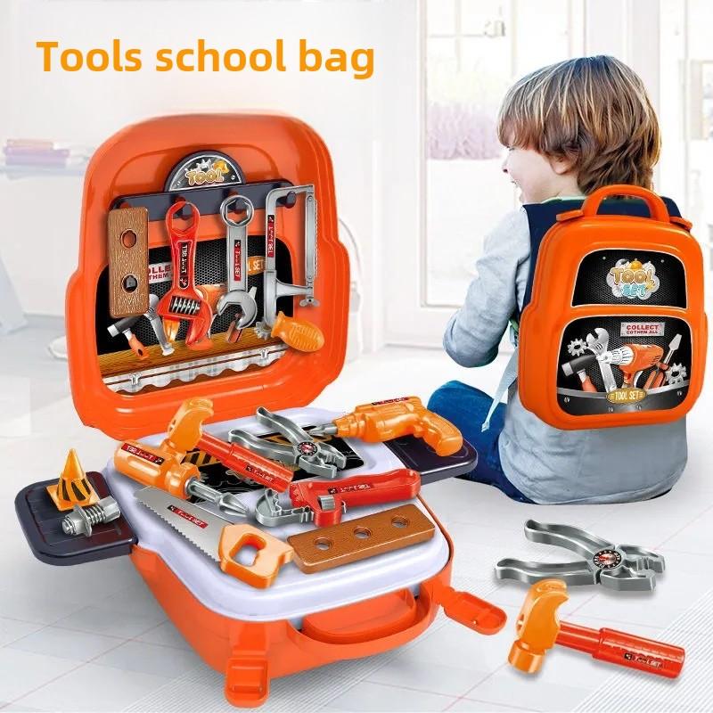 Children's Toy Boy Simulation Play House Repair Tool Schoolbag Toy Tools Toy Play House Boy Toy Christmas Halloween Toy Schoolbag