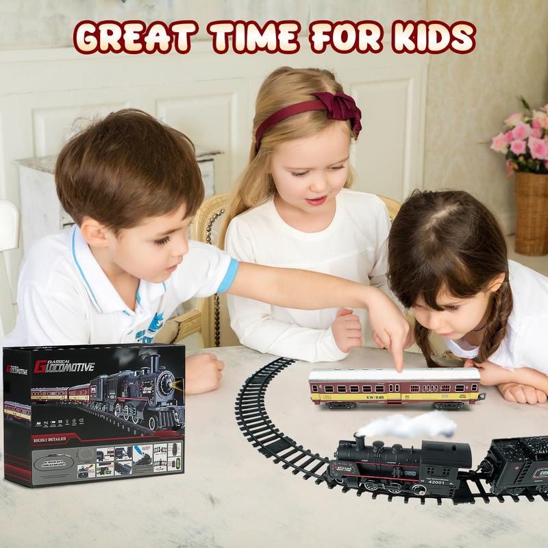 Christmas Remote Control Train, Christmas Gifts Train Set Toys for Boys with Smokes, Lights and Sound