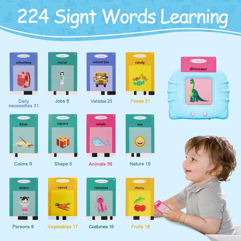 Talking Flash Cards Learning Montessori Toys for Kids with 224 Sight Words