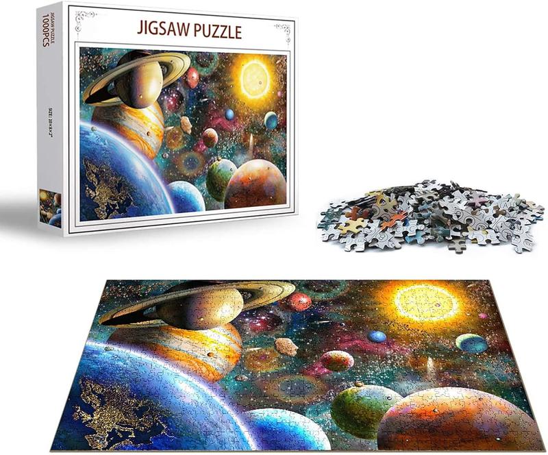 Jigsaw Puzzles 1000 count for Adults, Families (Space Traveler, Solar System) Pieces Fit Together Perfectly