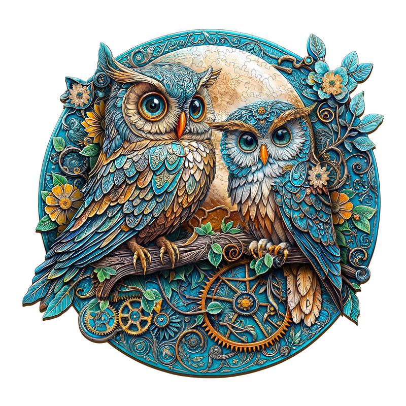 Embossed Owl Wooden Jigsaw Puzzle - Educational Toy for Kids and Adults