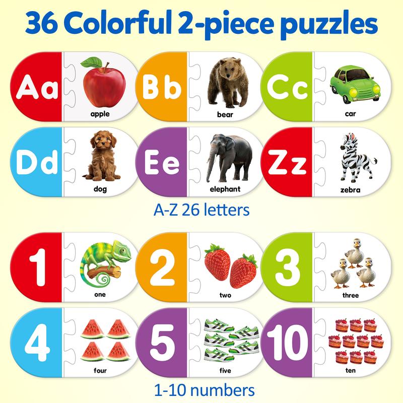 Alphabet Number Matching Cards, 36pcs Letter Number Sight Words Matching Game Learning Activities for Kids