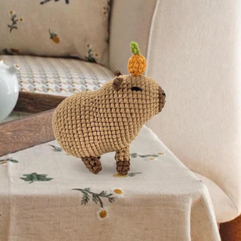 Cute Animal Crochet Kit, 1 Set DIY Capybara Crochet Set, Accessories Tools Random Colors, Knitting Kit for Beginners & Enthusiasts