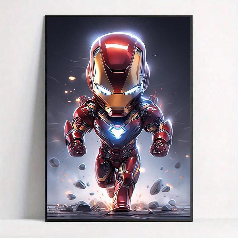 Cartoon Iron Man Pattern DIY Diamond Arts Colorful Painting Kit without Frame, DIY 5D Diamond Arts Colorful Painting for Home Bedroom Wall Decor