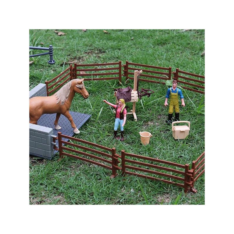 Christmas Decoration Farm Ranch Toys Stable Doll Playset Horse Club With Rider Stable Enclosure Horseback Riding Doll Animal Playset Gifts For Girls And Boys Christmas Day Gifts Children's Play House Toys