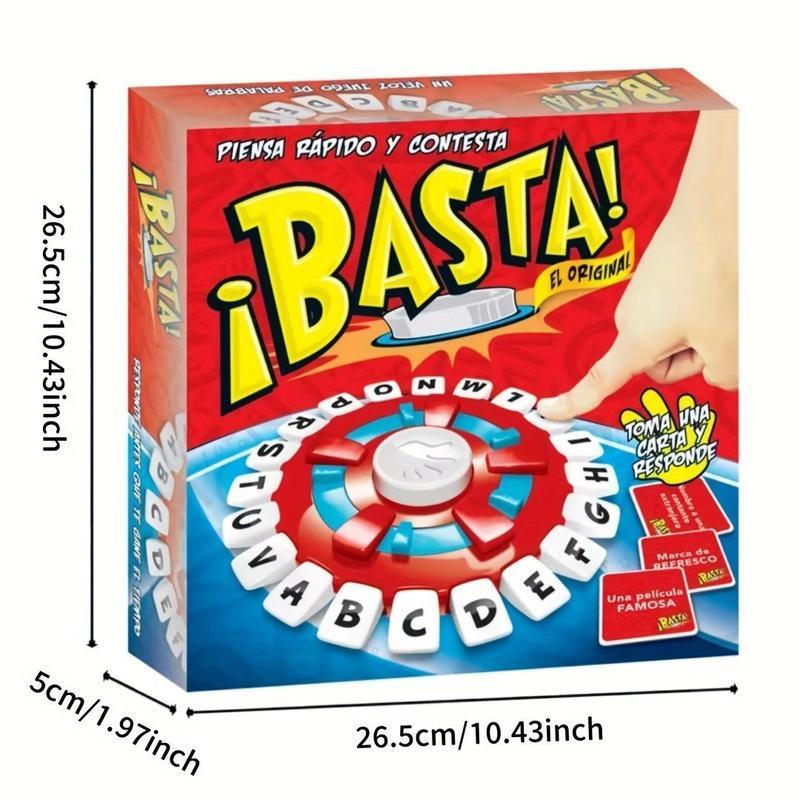 Basta Strategy Board Game, 1 Count SpanishEdition Word Thinking & Quick Letter Challenge,Educational Family Game for Ages 14+ Teenager,Friends, Party