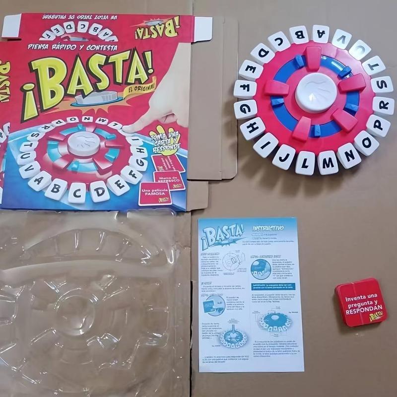 Basta Strategy Board Game, 1 Count SpanishEdition Word Thinking & Quick Letter Challenge,Educational Family Game for Ages 14+ Teenager,Friends, Party