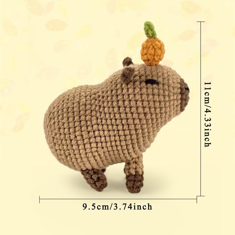 Cute Animal Crochet Kit, 1 Set DIY Capybara Crochet Set, Accessories Tools Random Colors, Knitting Kit for Beginners & Enthusiasts