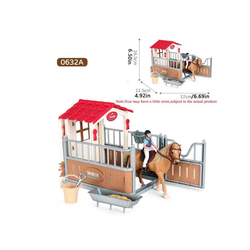 Christmas Decoration Farm Ranch Toys Stable Doll Playset Horse Club With Rider Stable Enclosure Horseback Riding Doll Animal Playset Gifts For Girls And Boys Christmas Day Gifts Children's Play House Toys